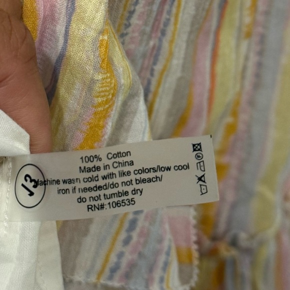 SOLD - Sundays 100% Cotton Multicolor Striped Dress - Picture 7 of 7